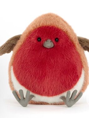 Jellycat Plush Robin with Red Chest and Brown Back